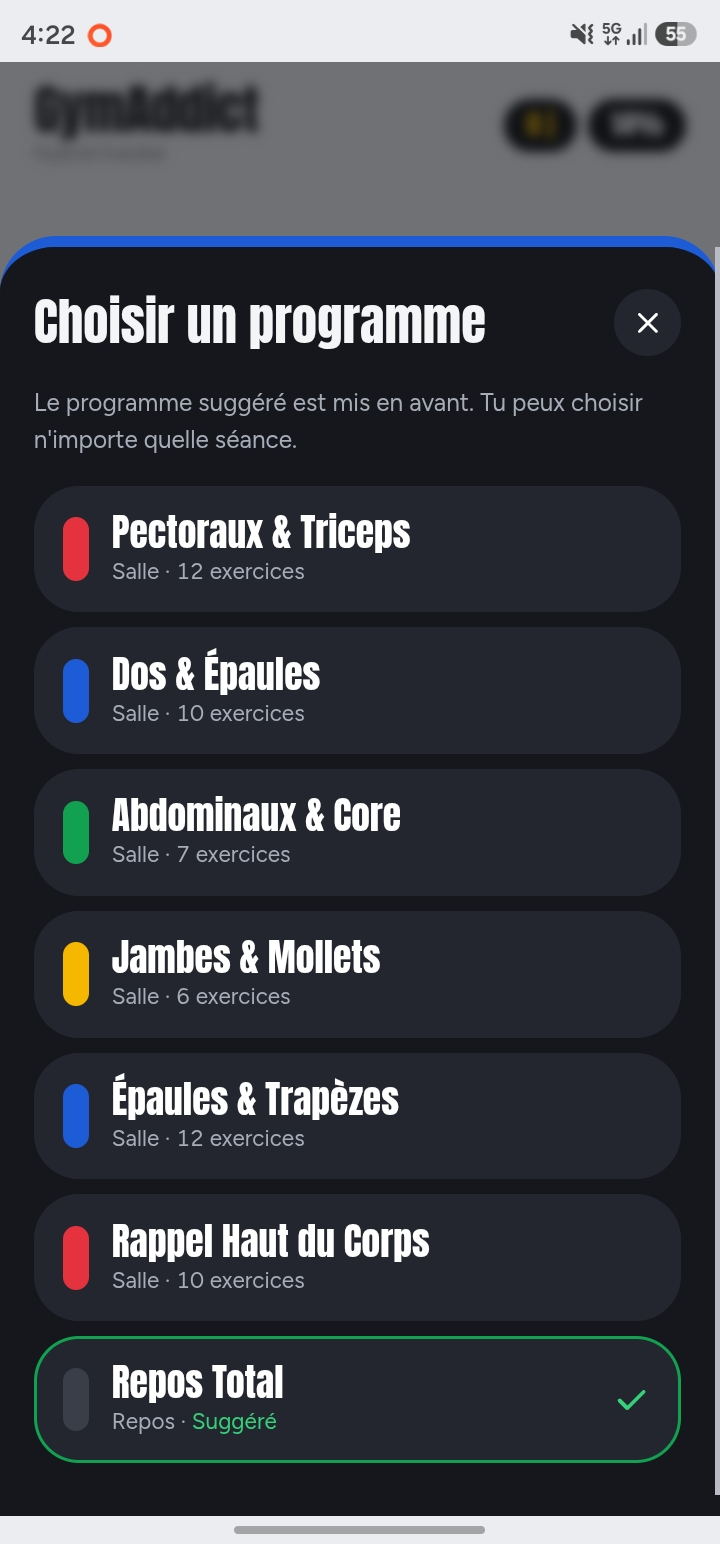 Nouvelle version du programme d'entrainement