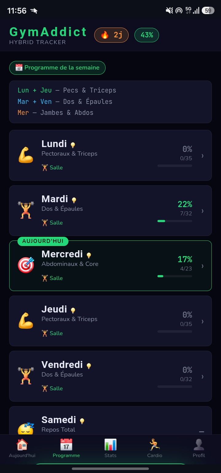 Ancienne version du programme d'entrainement