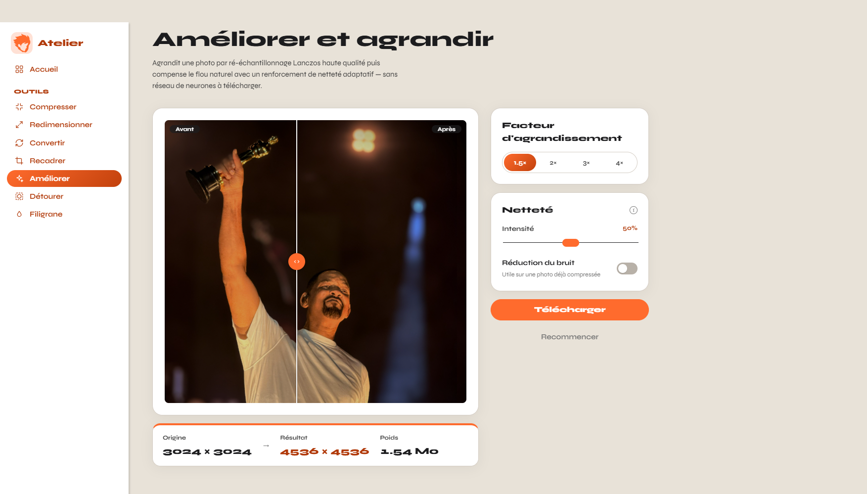 Création de l'espace amélioration et agrandissement