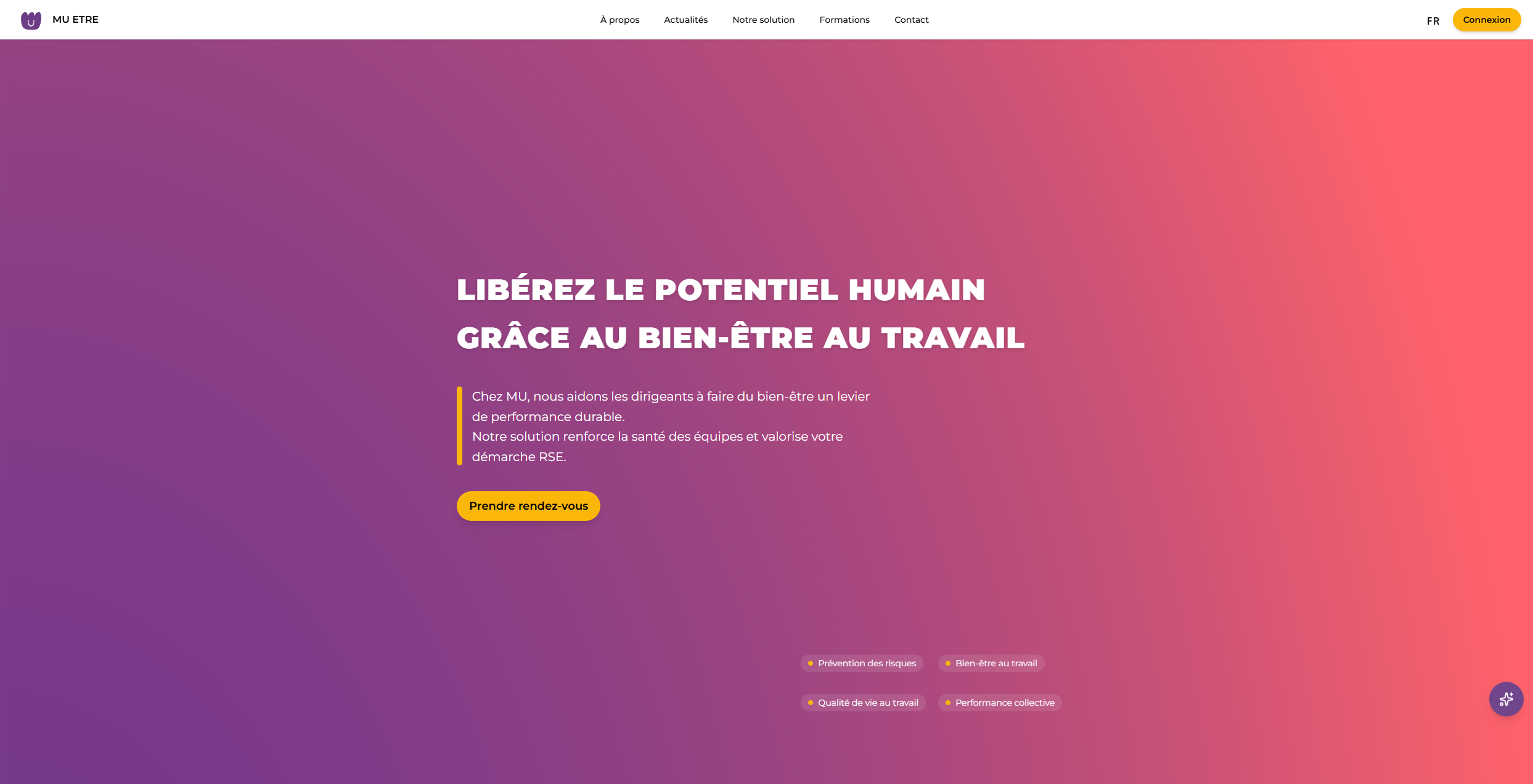Ancienne version du hero Mü-Être