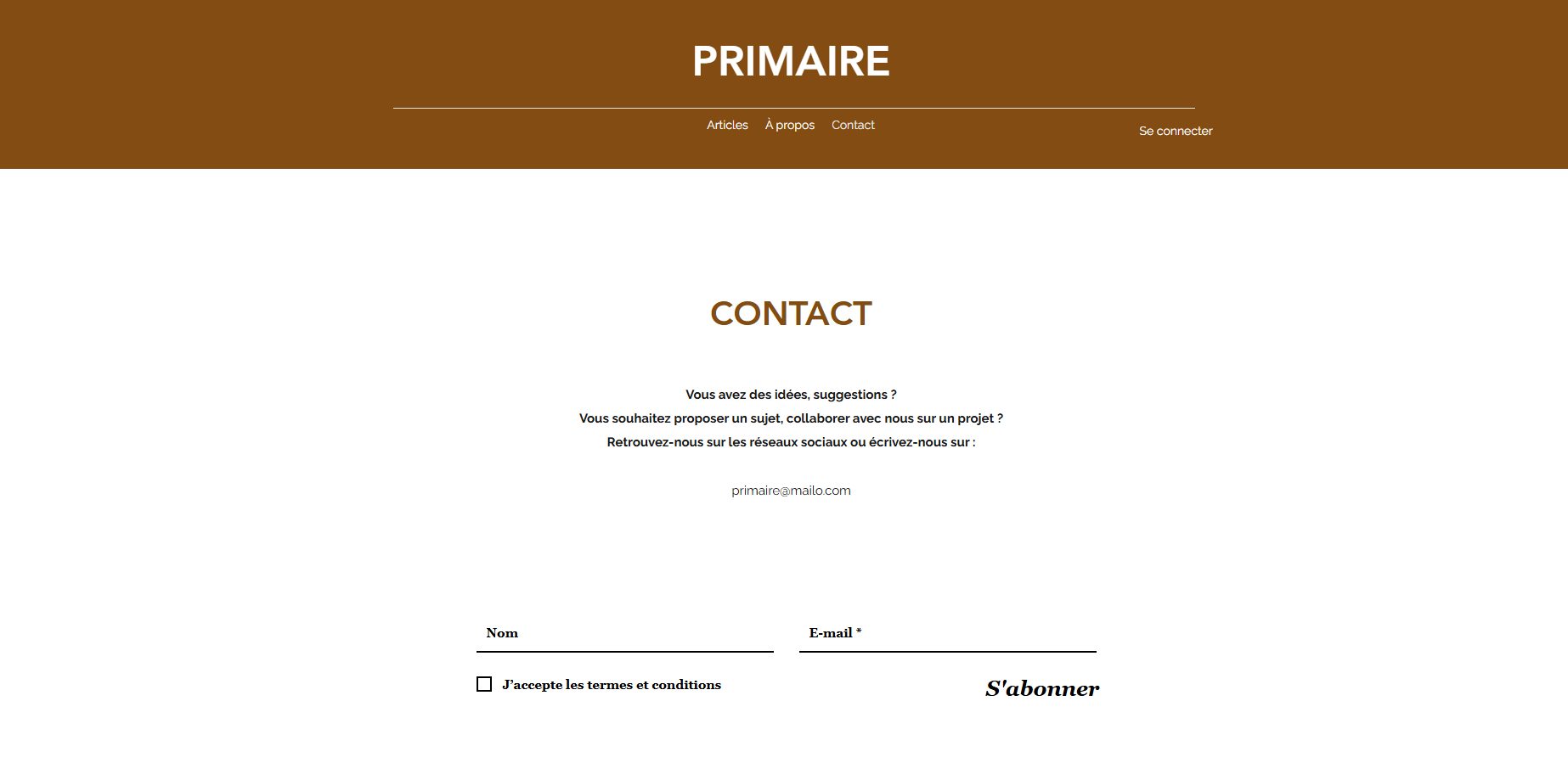 Ancienne version de la page contact